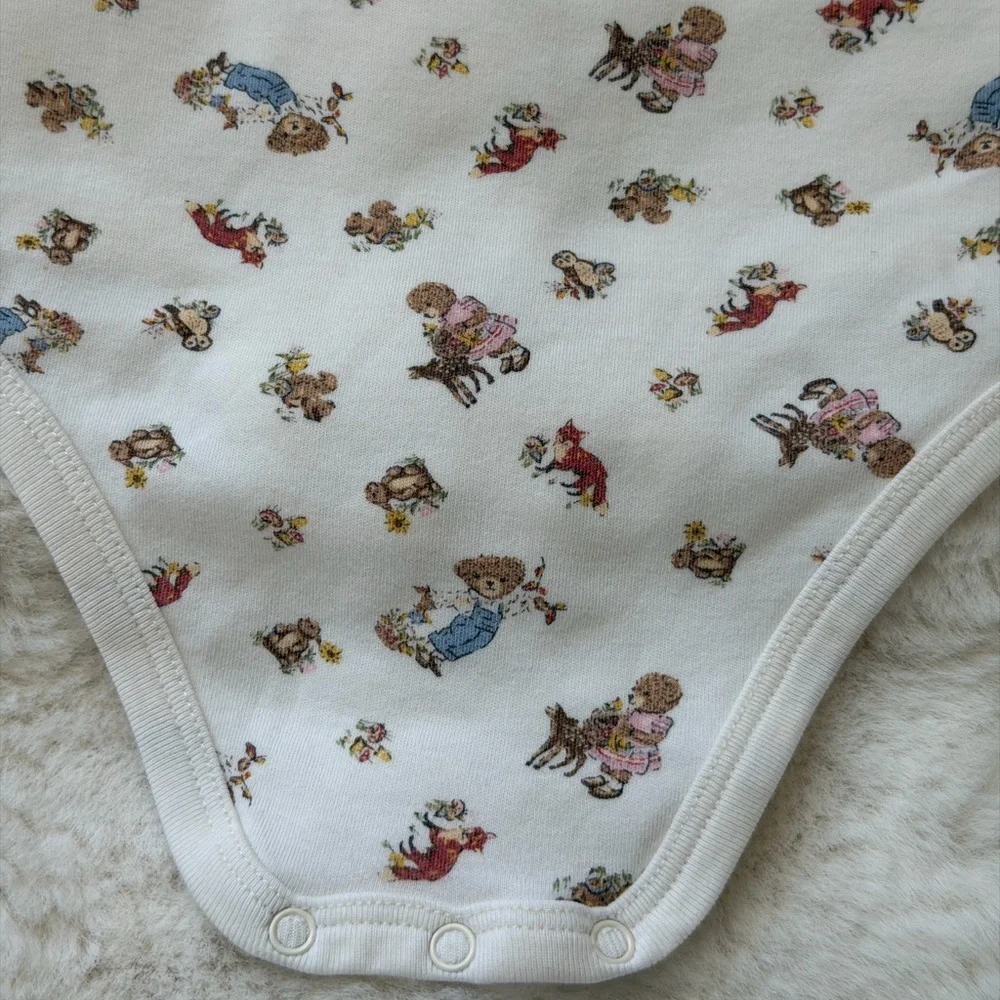 Ralph Lauren Cotton Bear 🐻 Floral 🌸 Print Girls Bodysuit Set- 24 M
